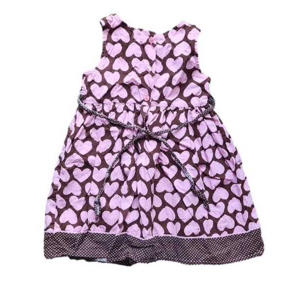 Youngland Pink and Brown Heart Pattern Dress - Picture 3 of 3